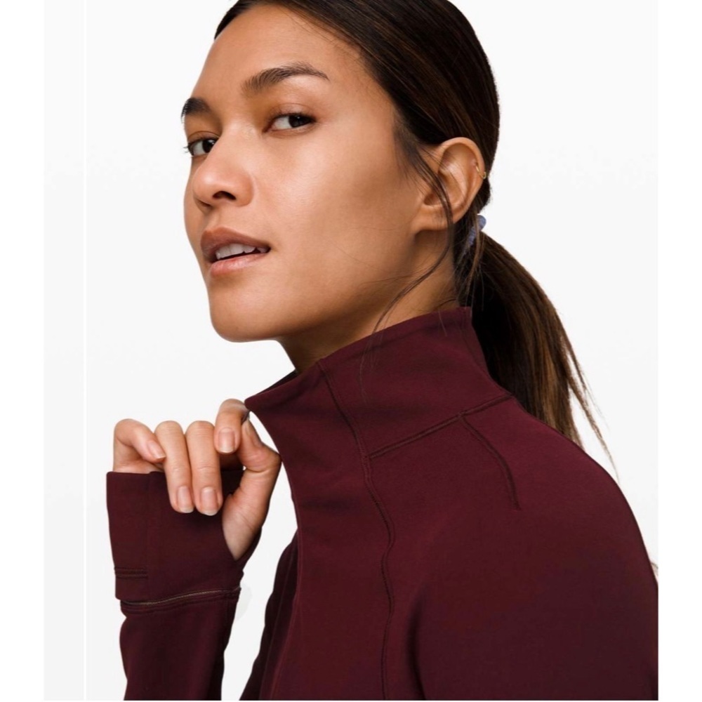 Lululemon Outrun the Elements 1/2 Zip Garnet - Picture 3 of 11